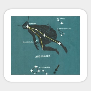 Andromeda Vintage Star Map Sticker
